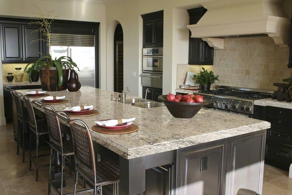 Snowfall granite kitchen