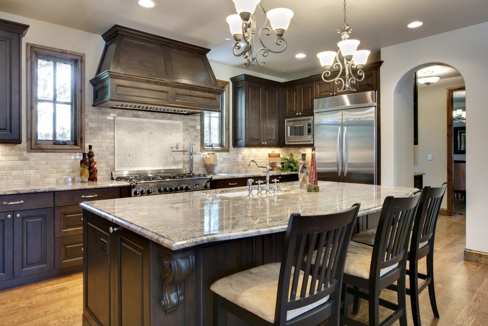 contrasting colors kitchen island
