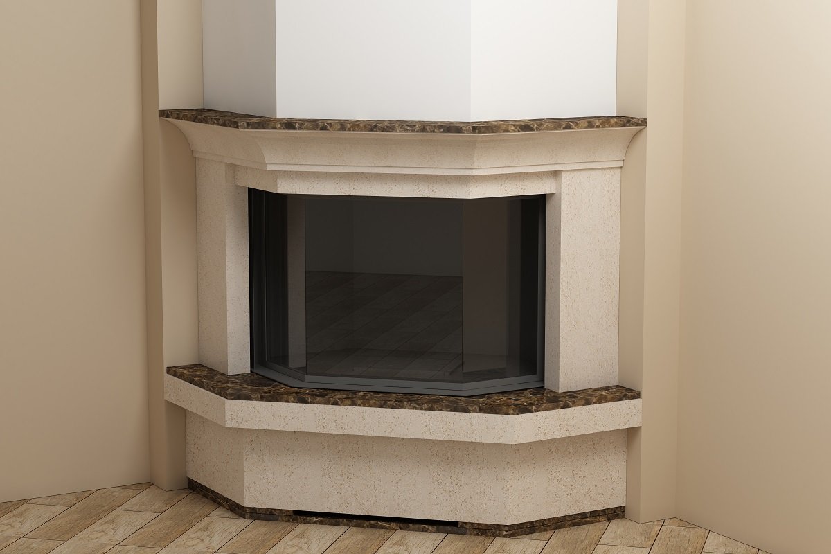 Limestone and Quartz Fireplace Surround