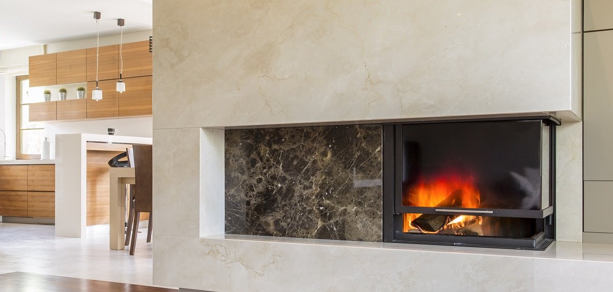 Quartz Backsplash Fireplace Surround