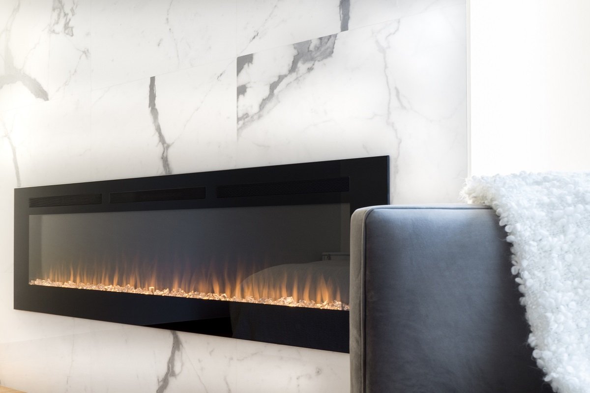 Wide and Open Quartz Fireplace Surrounds