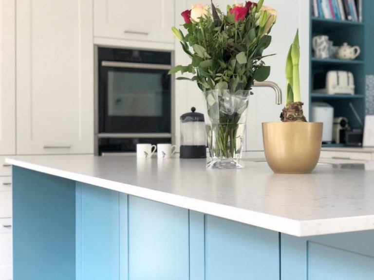 Lagoon Silestone Quartz Kitchen Island