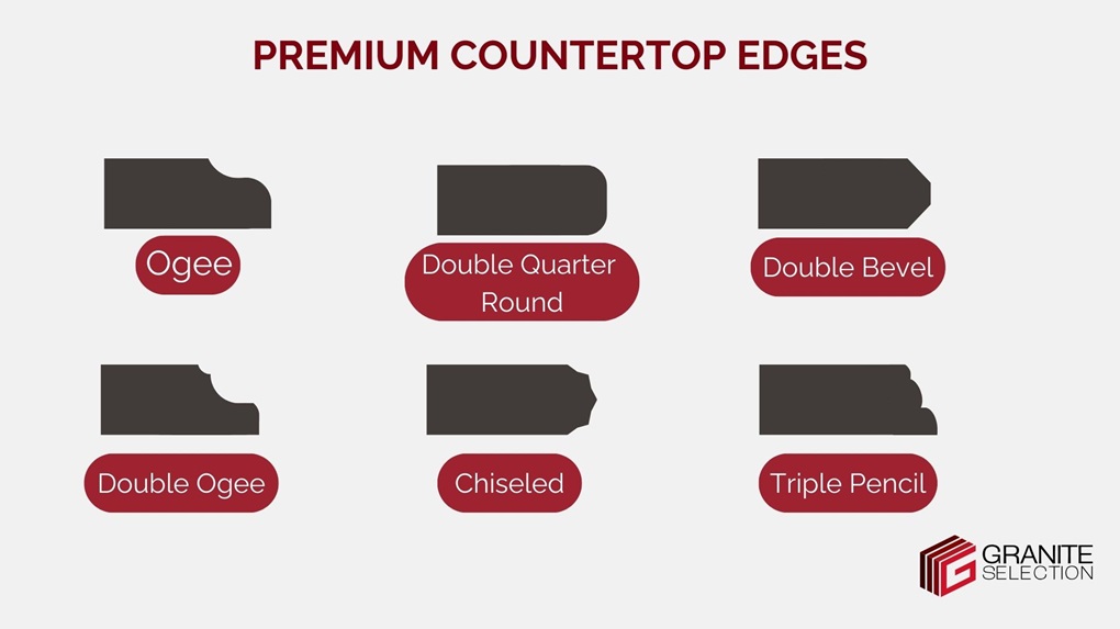 Premium countertop edges for quartz