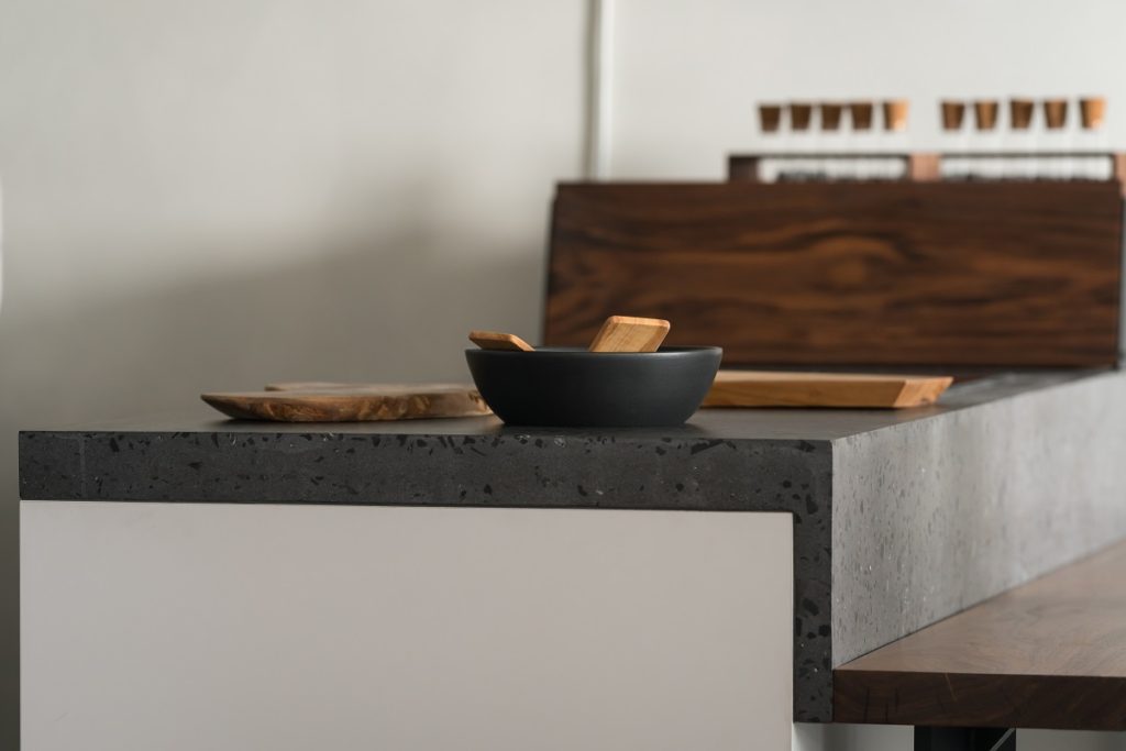 Minimalist Gray Quartz Kitchen