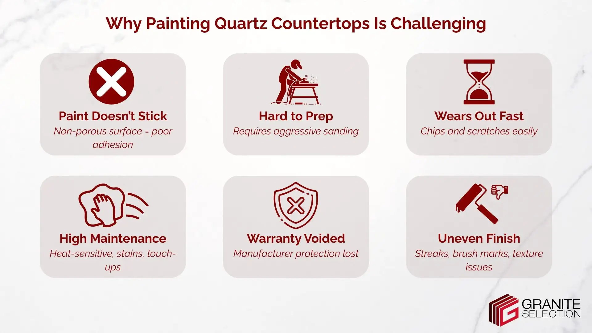 Can you paint quartz countertops? Reasons not to do it
